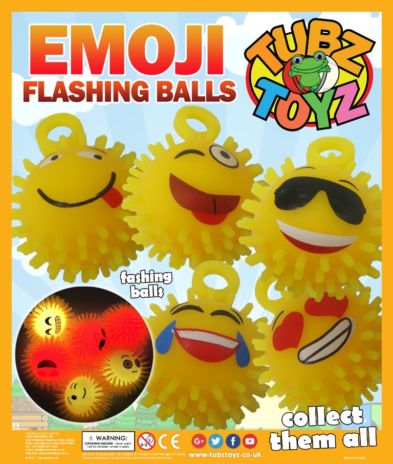 Emoji Flashing Balls Tubz Toyz